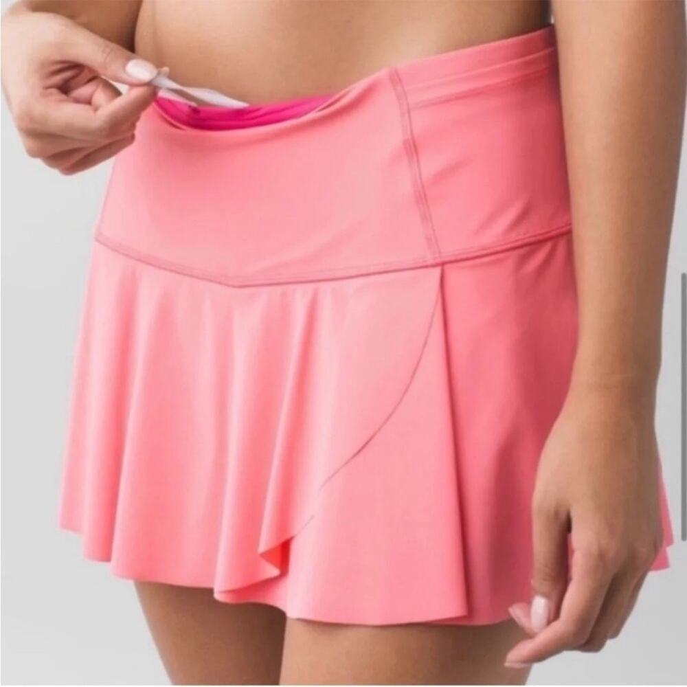 Lululemon Pink Hit Your Stride Athletic Active Tennis Skirt Built In Shorts - 10